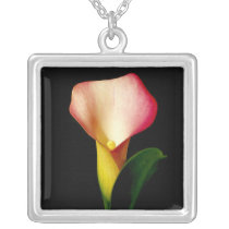 Lily Flower on Black necklaces