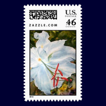 Lily Flower, Postage Stamp by artbyjolyn Lily Flower, Postage Stamp