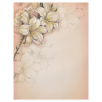 lily flowers art  design on peach personalized flyer
