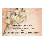 lily flowers art  design on peach wedding business card templates