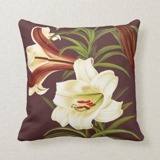 Lily Flowers Throw Pillow Zazzle