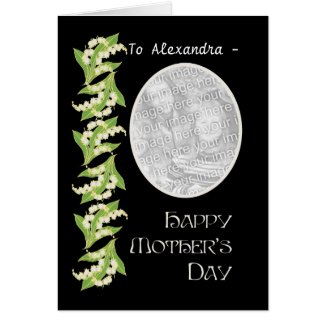 Lily Mothers Day Photo Card, Black, to Personalize