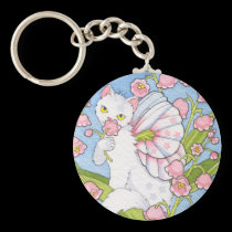 Lily of the valley catterfly keychain