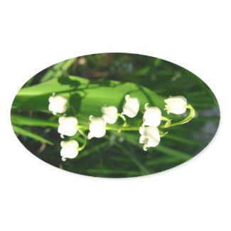Lily Of The Valley Flowers Oval Sticker