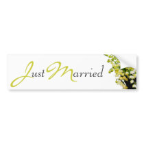 Lily of the Valley Just Married Bumper Sticker bumper stickers