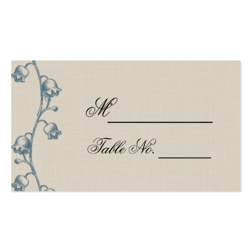 Lily of the Valley on Ecru Line Wedding Place Card Business Card (front side)