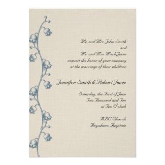 Lily of the Valley on Ecru Linen Invitation