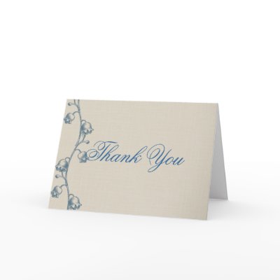 Lily of the Valley on Ecru Linen Thank You Card