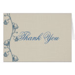 Lily of the Valley on Ecru Linen Thank You Card