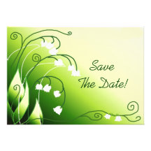 Lily Of The Valley Save The Date Custom Invitation