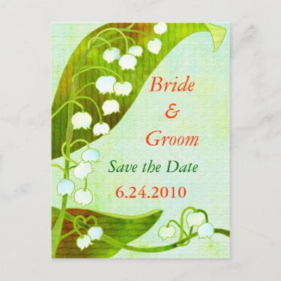 Lily of the Valley: Save-the-Date Wedding Postcard