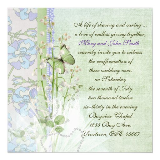 Lily of the Valley Vow Renewal Custom Invitation
