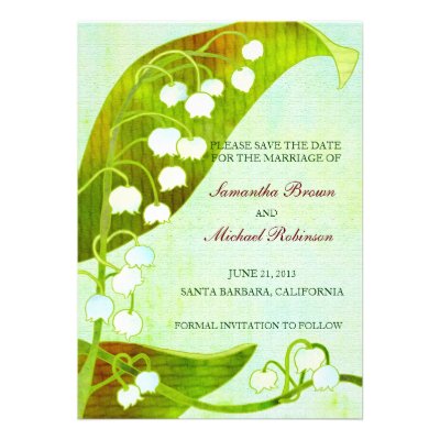 Lily of the Valley Wedding Save The Date Announcement