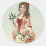 Lily of the Vally Maiden Round Sticker