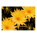 Lily on black table seating guest names business card template