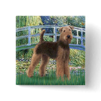 Lily Pond Bridge - Airedale (#6) Buttons