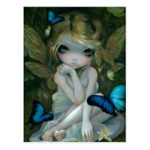 lily, fairy, lily fairy, waterlily fairy, nymph, lotus, jasmine, becket-griffith, faery, faerie, artsprojekt, nixie, magical, realism, blue, morpho, butterfly, magic realism, big, eye, butterflies, blue morpho butterfly, waterlily, lilypad, lilies, lily pad, lotuses, blossom, blossums, flowers, fantasy, eyes, big eye, big eyed, becket, griffith, jasmine becket-griffith, strangeling, gothic fairy, fairies, Postcard with custom graphic design