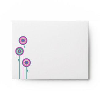 Lily Rachel Pink Teal Flowers Thank You Envelope envelope