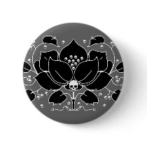 Lily Skull Motif buttons by opheliasart Lily Skull Motif buttons