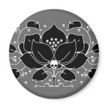 Lily Skull Motif Refrigerator Magnets