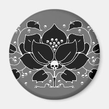 Lily Skull Motif Refrigerator Magnets