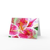 Lily Stargazer Fantasy, Greeting Card