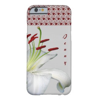 Lily, White and Red Personalized Barely There iPhone 6 Case