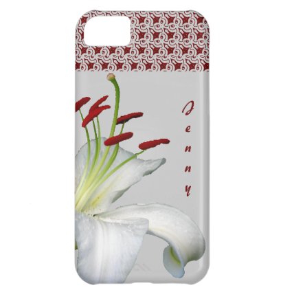Lily, White and Red Personalized iPhone 5C Cover