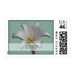 Lily with Mint Green RSVP Postage