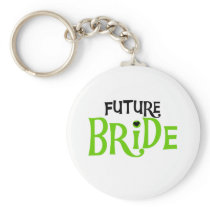Lime and Black Future Bride Keychain