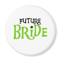Lime and Black Future Bride Fridge Magnet