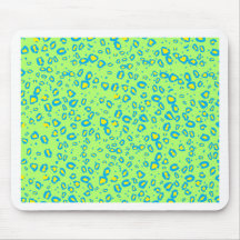 lime and blue cheetah mouse pads