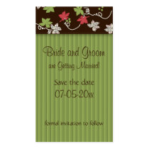 Lime and Brown Floral Card business cards