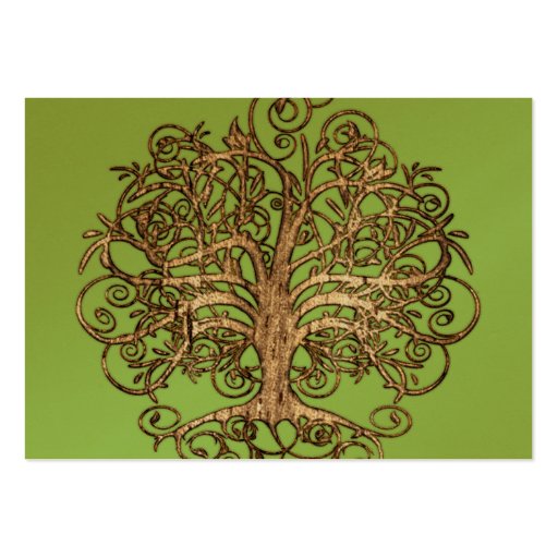 Lime and Brown Tree Business Card Templates (back side)