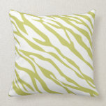 Lime and Off-White Zebra Design Pillow pillows