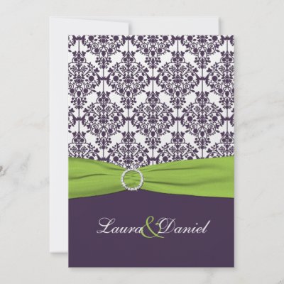 This invitation would be perfect for a purple and lime themed wedding