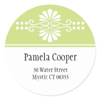 Lime And White Address Label Stickers sticker