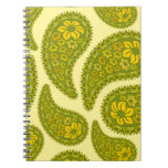 Lime and yellow paisley notebook