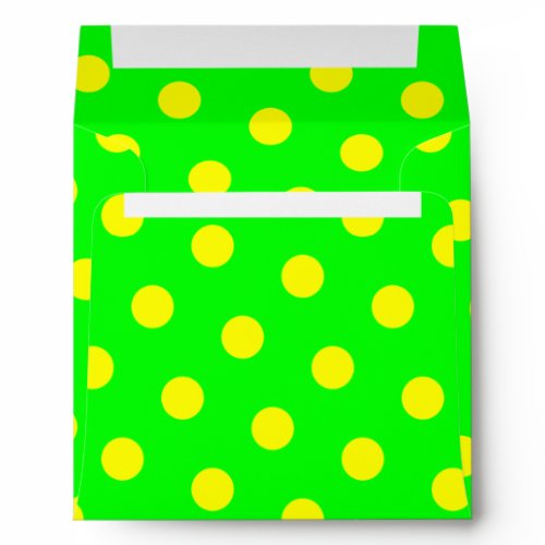 Lime and Yellow Polka Dots envelope