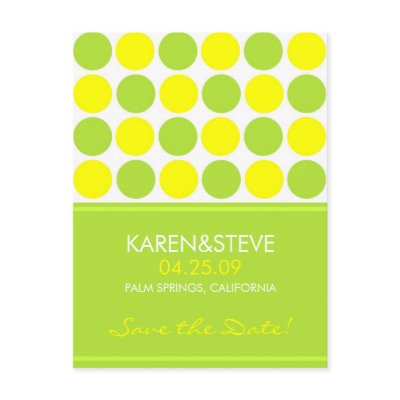 Lime and Yellow Save the Dates Postcard