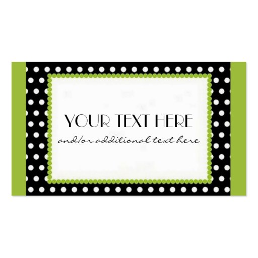 Lime, Black and White Business Cards (front side)