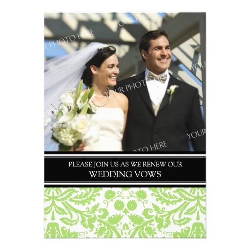 Lime Black Photo Wedding Vow Renewal Invitation