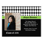 Lime Black White Graduation Invitation
