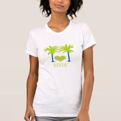 Lime Blue Palm Tree Beach Wedding T-SHIRT