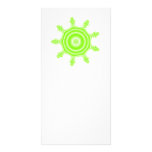 Lime Burst Fractal. Green and white. Personalized Photo Card