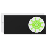 Lime Burst Fractal. Green, black and white. Rack Card Design