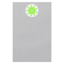 Lime Burst Fractal. Green, gray and white. Personalized Flyer
