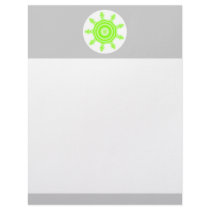 Lime Burst Fractal. Green, gray and white. Custom Letterhead