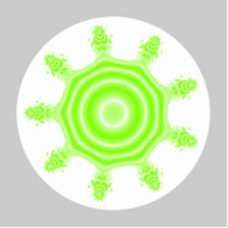 Lime Burst Fractal. Green, gray and white. Photo Sculptures