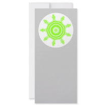 Lime Burst Fractal. Green, gray and white. Custom Rack Card